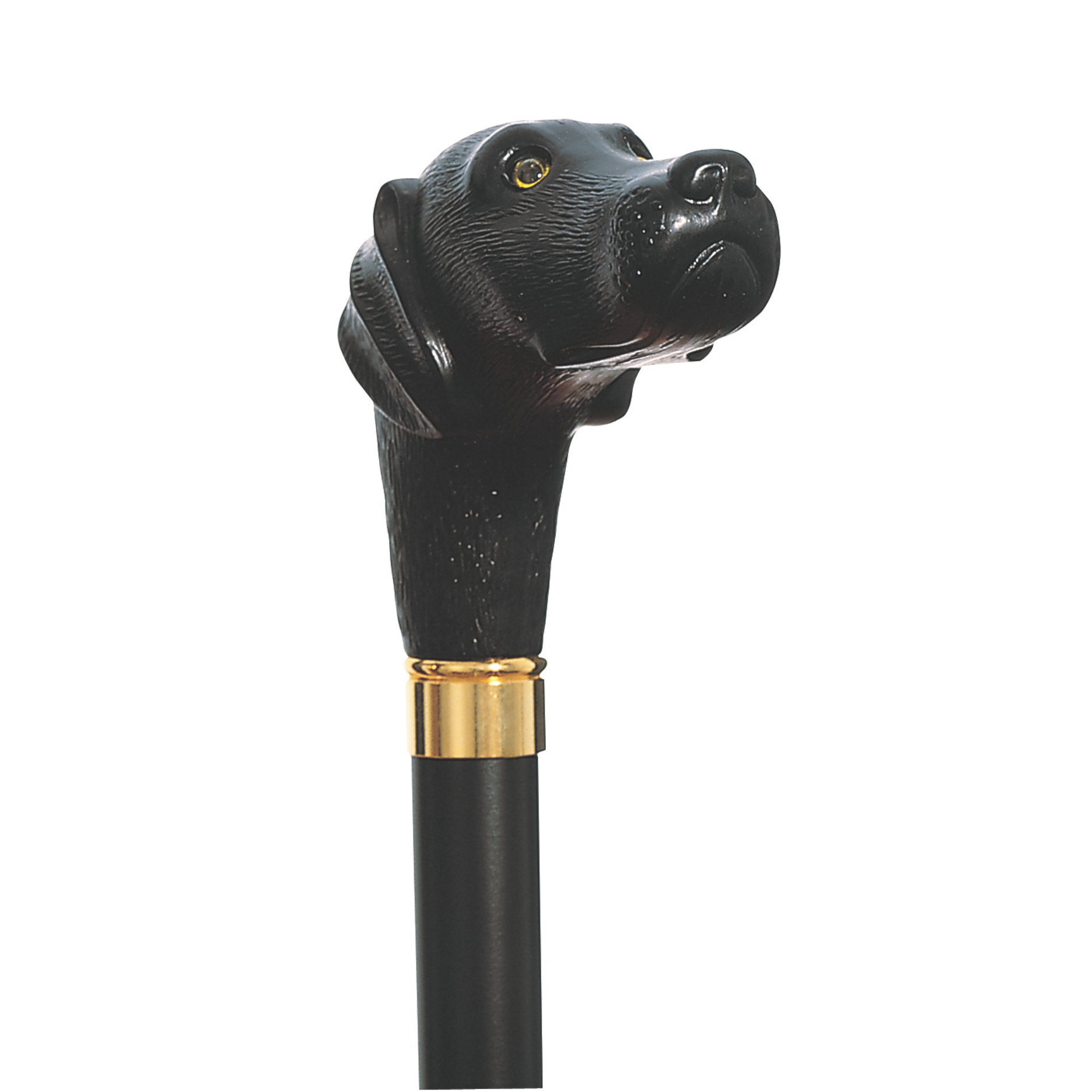 Italian Craft Black Lab Walking Cane with Durable Acetate Handle