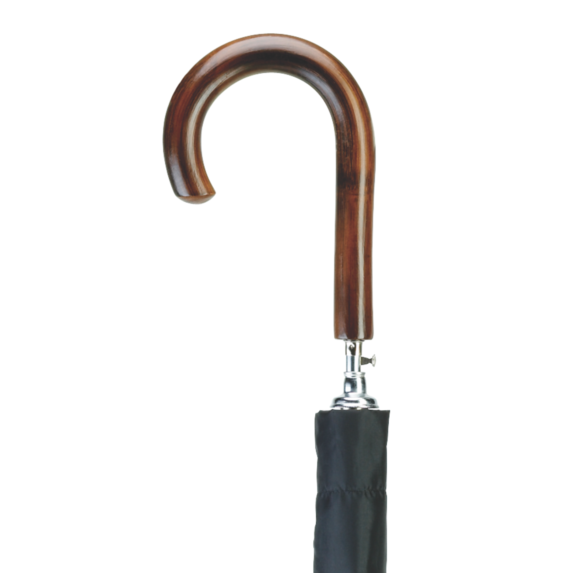Deluxe Auto-Open Hardwood Handle Umbrella, 36-Inch Black Canopy