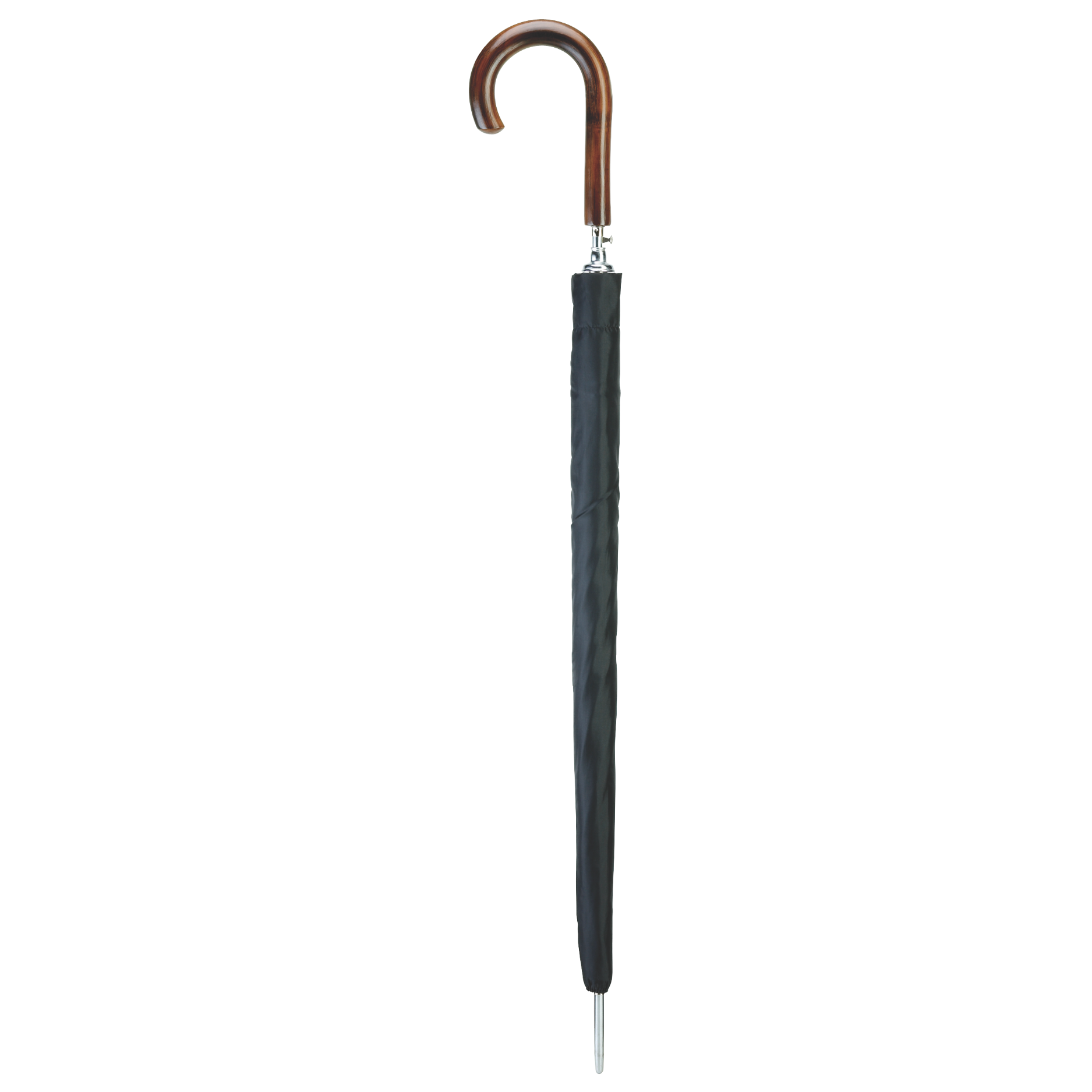 Deluxe Auto-Open Hardwood Handle Umbrella, 36-Inch Black Canopy