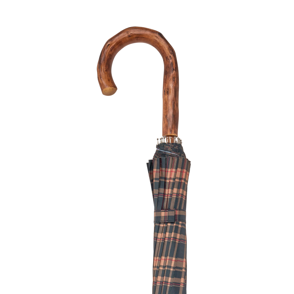 Highland Tartan Umbrella with Congo Crook Handle - 27 Canopy, 16 Ribs