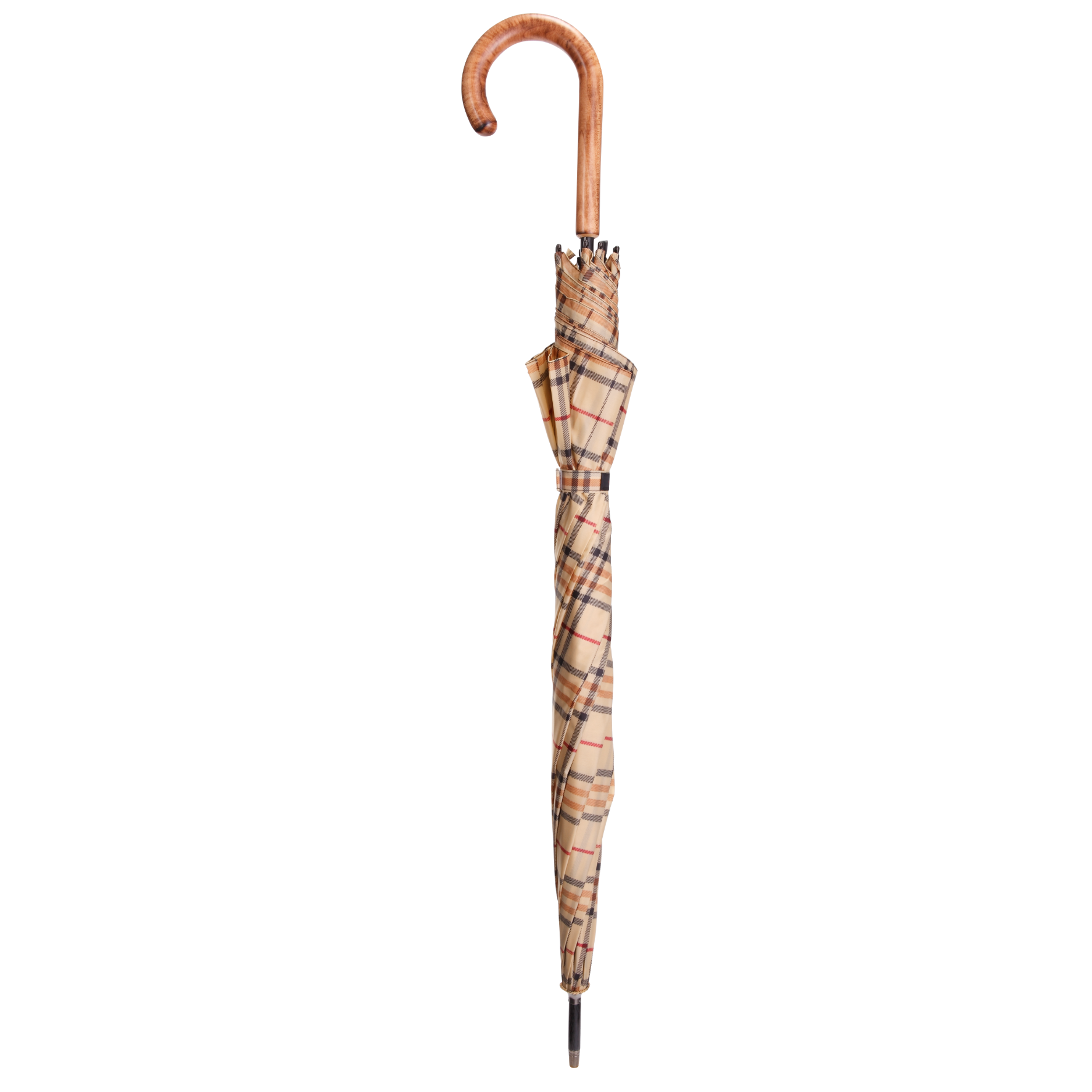 Tan Tartan Maple Crook Umbrella