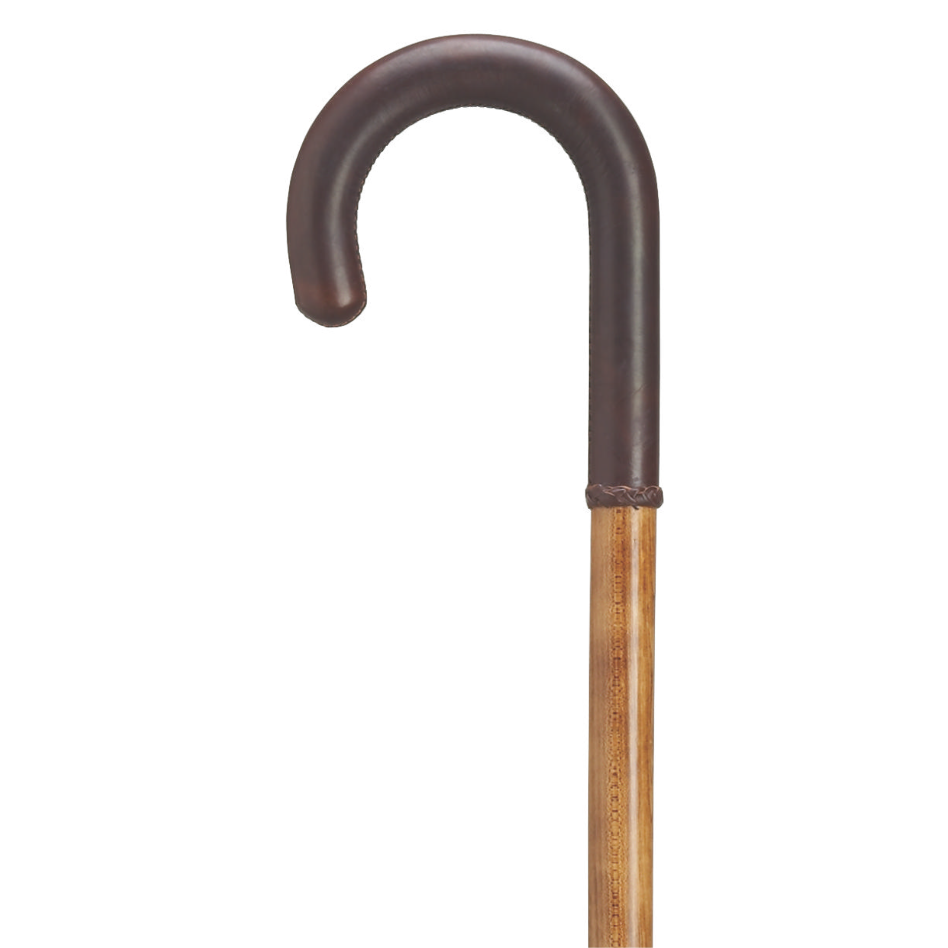 Hand Stitched Leather Crook Handle