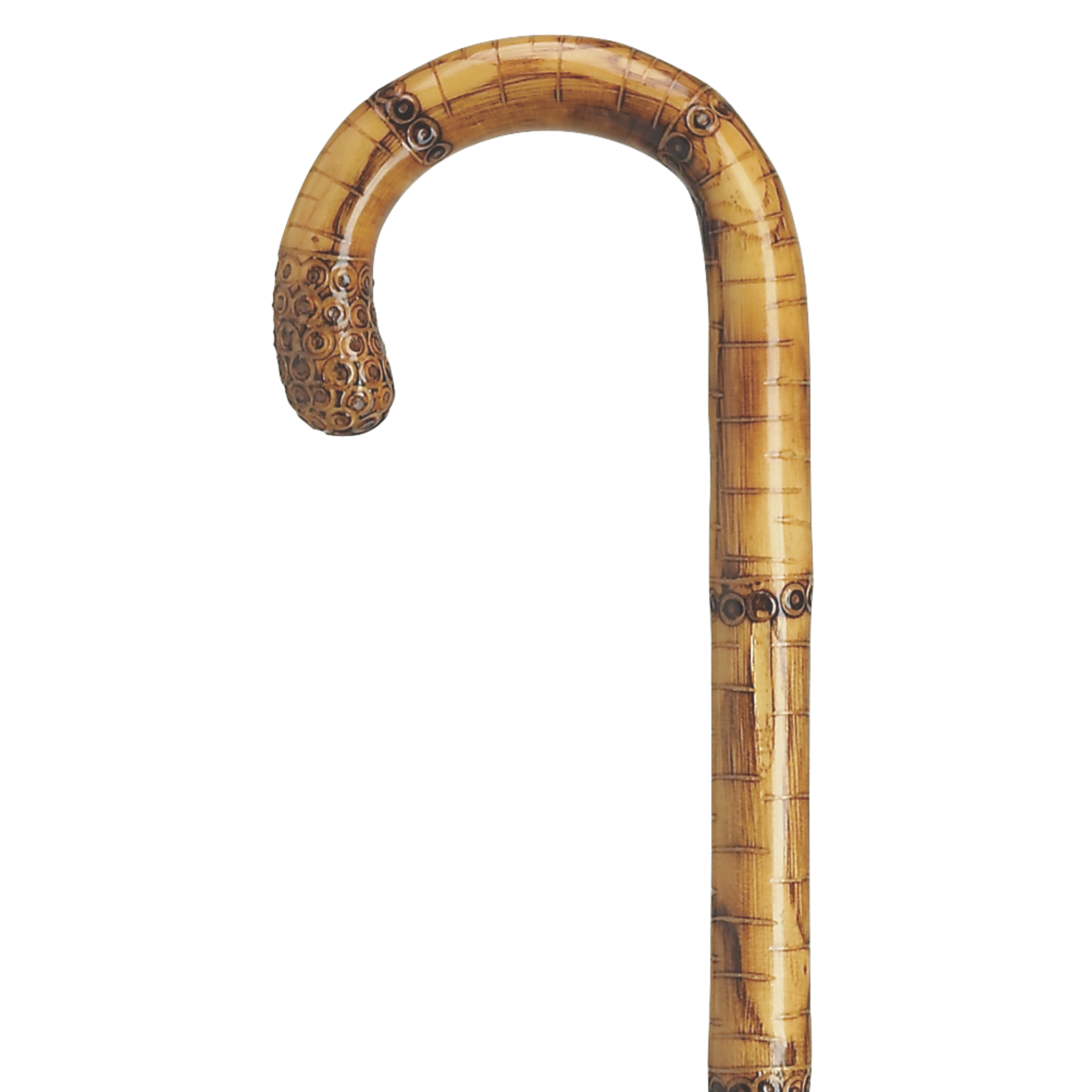 Carved Bulb Nose Tourist Cane