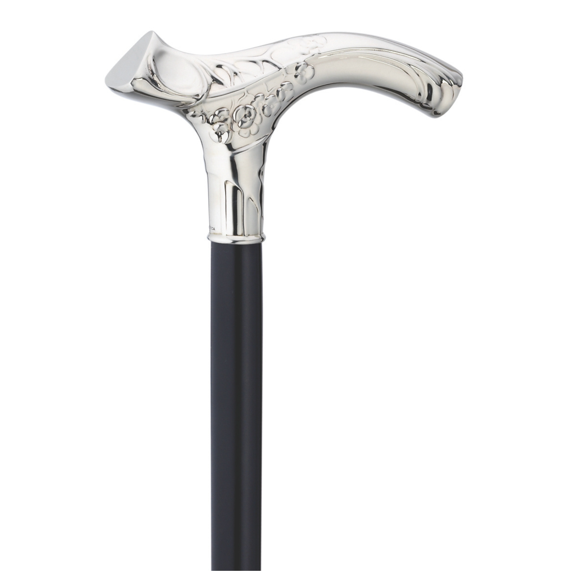 Silver Plated Feather Swirl Walking Cane