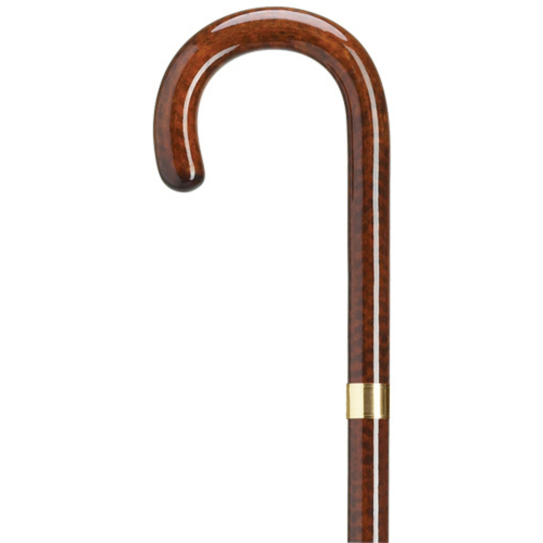 Ladies Tourist Cane with Gold Accent Band-Snakewood