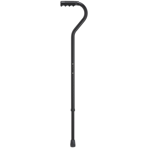 Adjustable Black Aluminum Cane with Comfort Grip & Anti-Rattle Cap