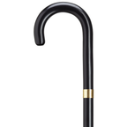 Gold Plated Band Crook Handle Cane