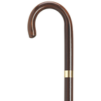 Gold Plated Band Crook Handle Cane
