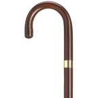 Gold Plated Band Crook Handle Cane