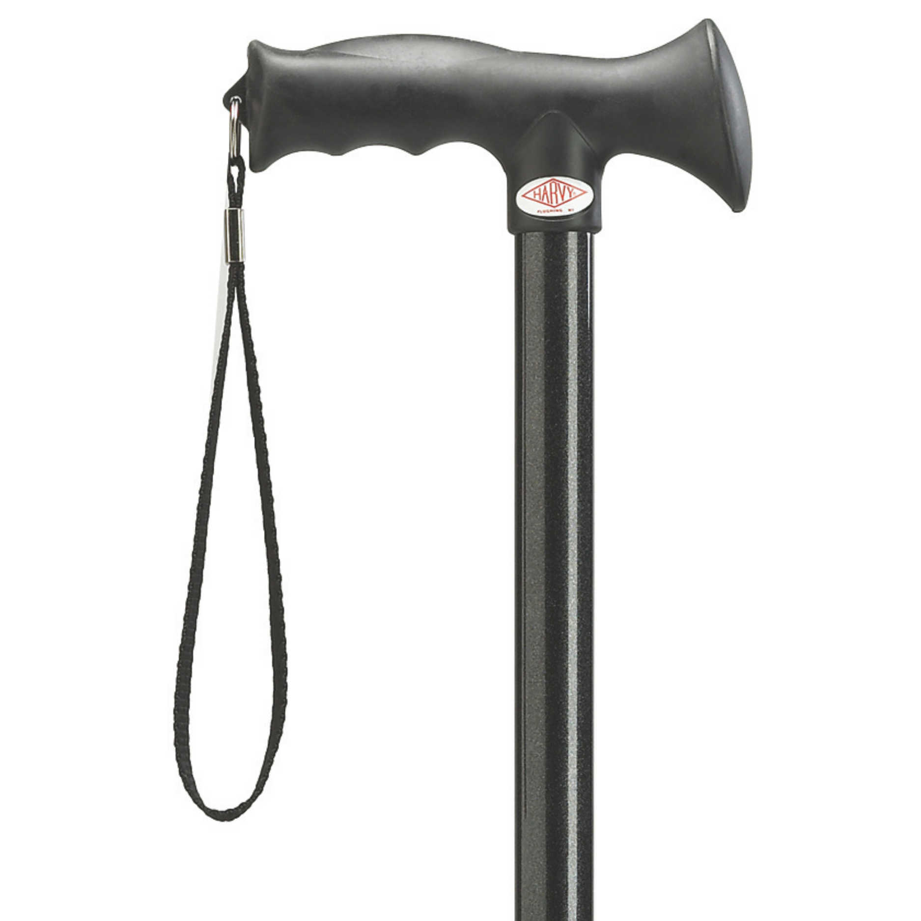Ergonomic Adjustable Aluminum Walking Cane with Grip & Strap