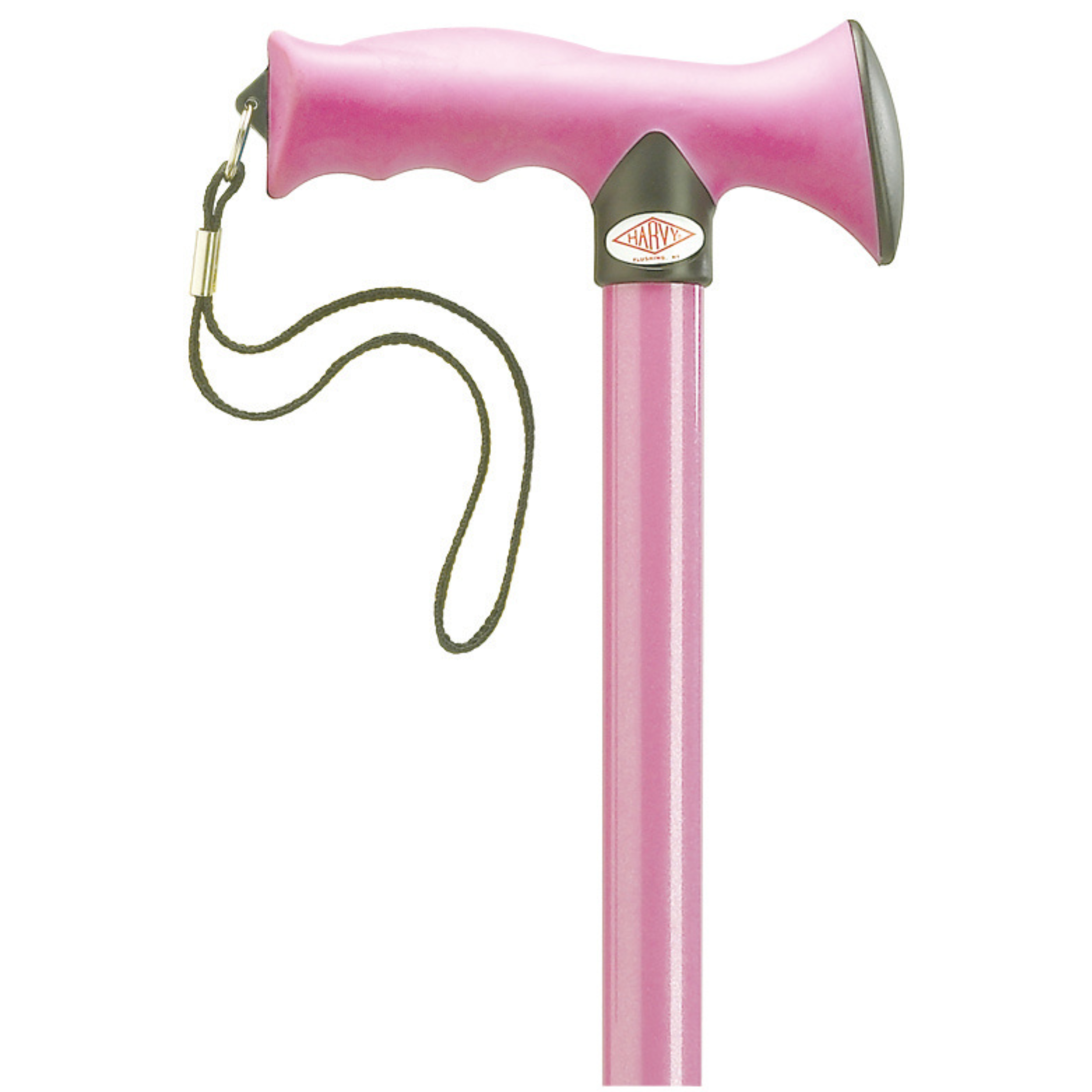 Ergonomic Adjustable Aluminum Walking Cane with Grip & Strap