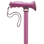 Ergonomic Adjustable Aluminum Walking Cane with Grip & Strap
