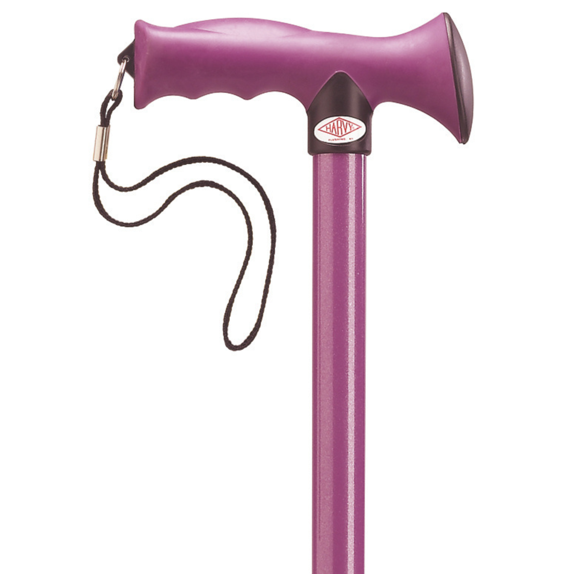Ergonomic Adjustable Aluminum Walking Cane with Grip & Strap