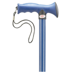 Ergonomic Adjustable Aluminum Walking Cane with Grip & Strap