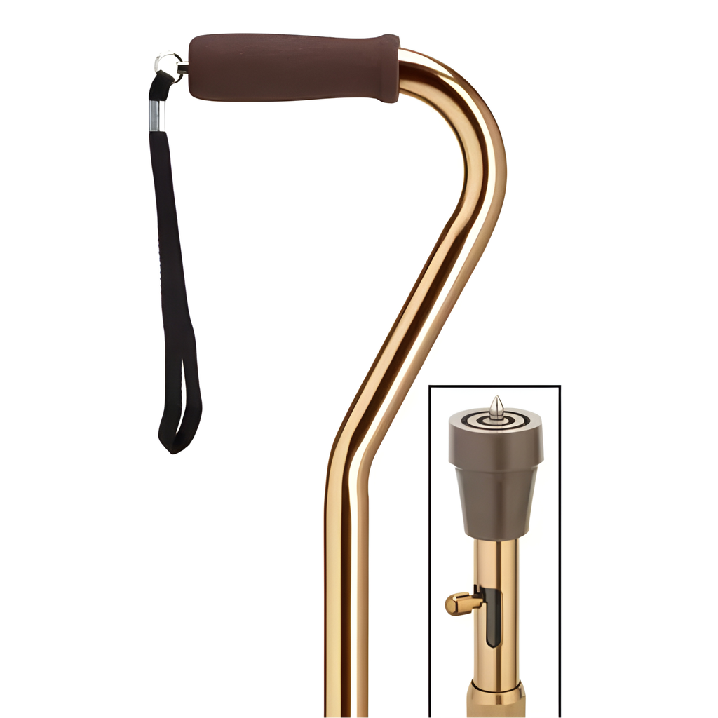 Aluminum Adjustable Walking Cane with Ice Pick Retractable Bottom