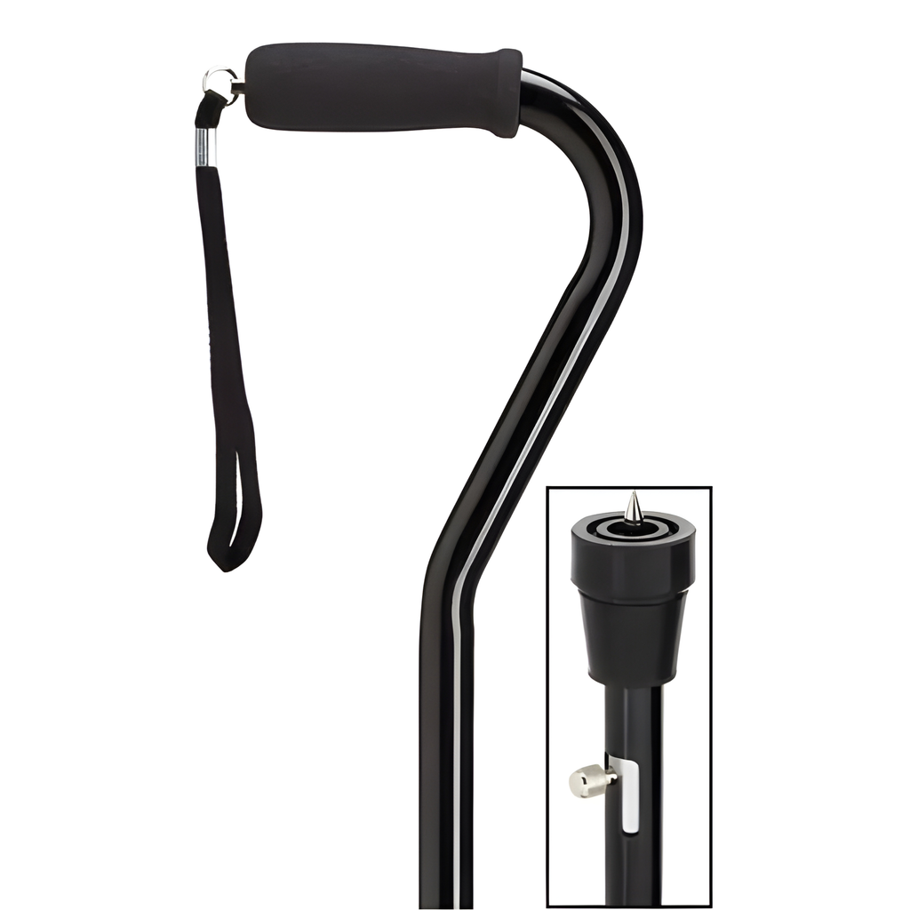 Aluminum Adjustable Walking Cane with Ice Pick Retractable Bottom