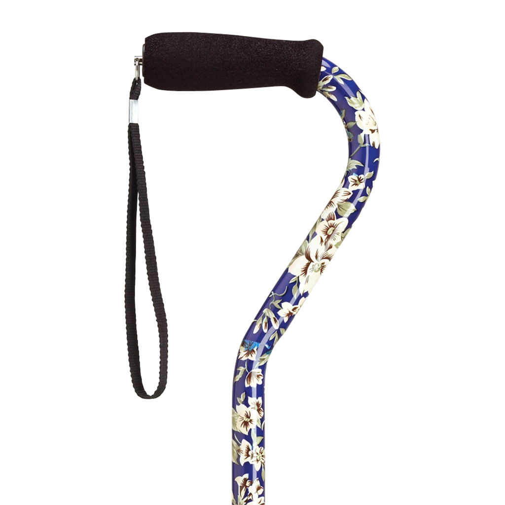 Stylish Adjustable Offset Cane with Hypalon Grip – 13 Prints