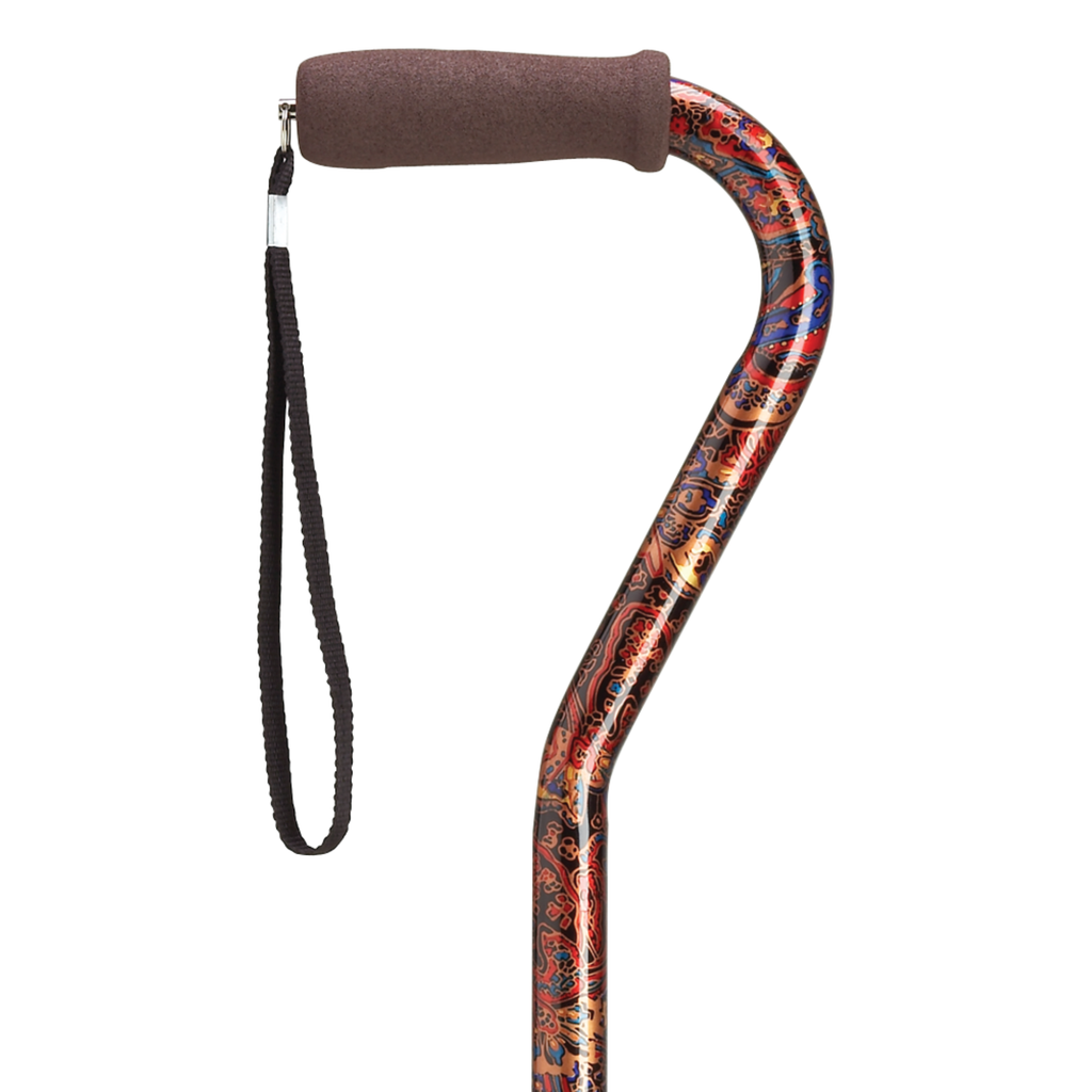 Stylish Adjustable Offset Cane with Hypalon Grip – 13 Prints
