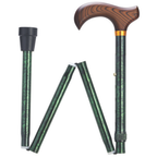 Granite Tone Wood Grain Derby Folding Cane, Adjustable 33''-37'',