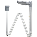 Grey Marbleized Folding Palm Grip Cane - Left-Hand Adjustable 33-37