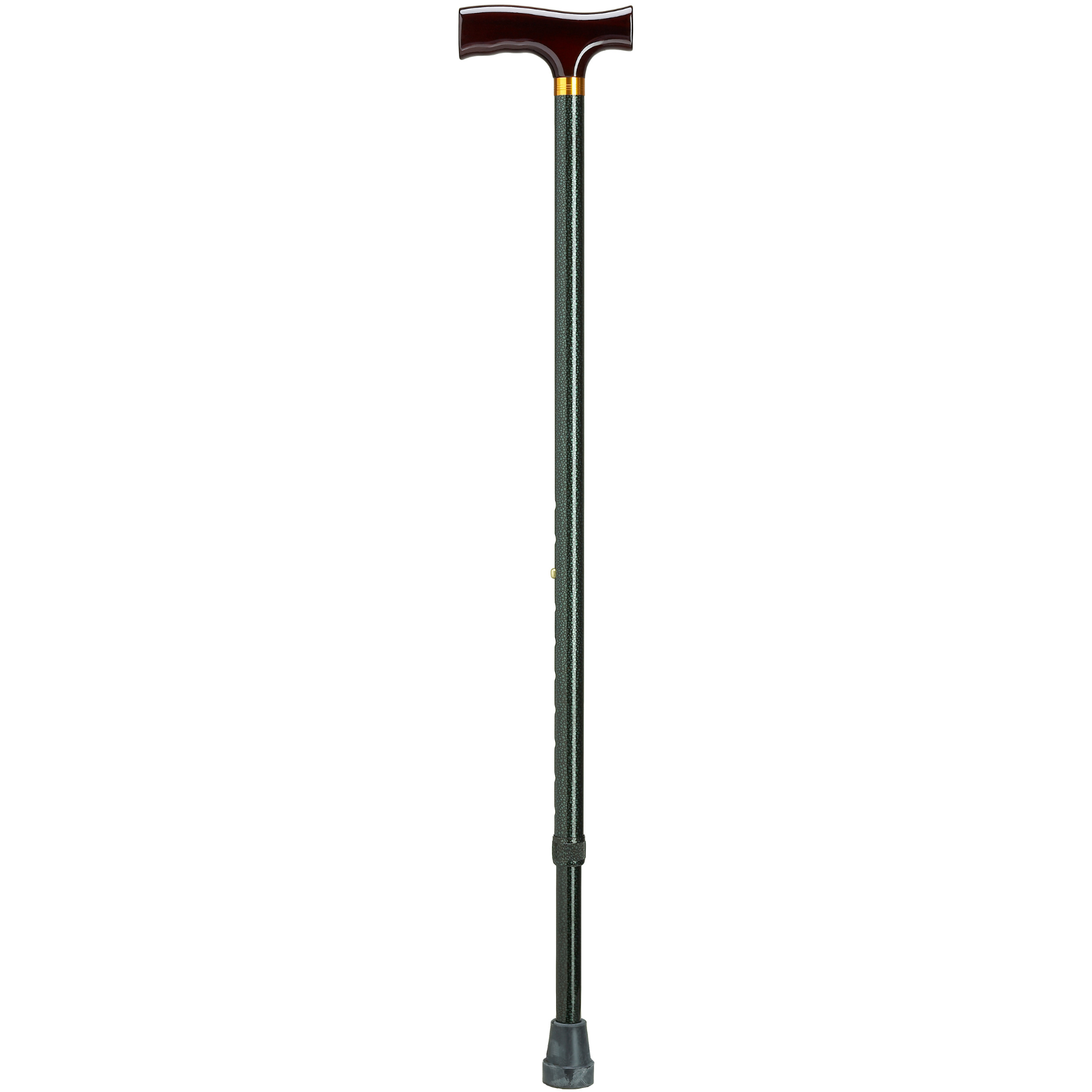 Adjustable Aluminum Walking Cane with Fritz Handle & Safety Lock, 29”-38”