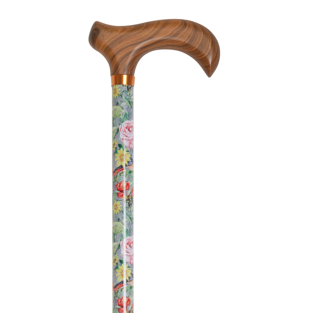Stylish Adjustable Walking Cane with Wood Handle - 11 Trendy Prints