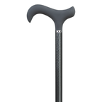 Carbon Fiber Ladies Derby Cane - Black Soft Touch Handle, 300 lbs Support