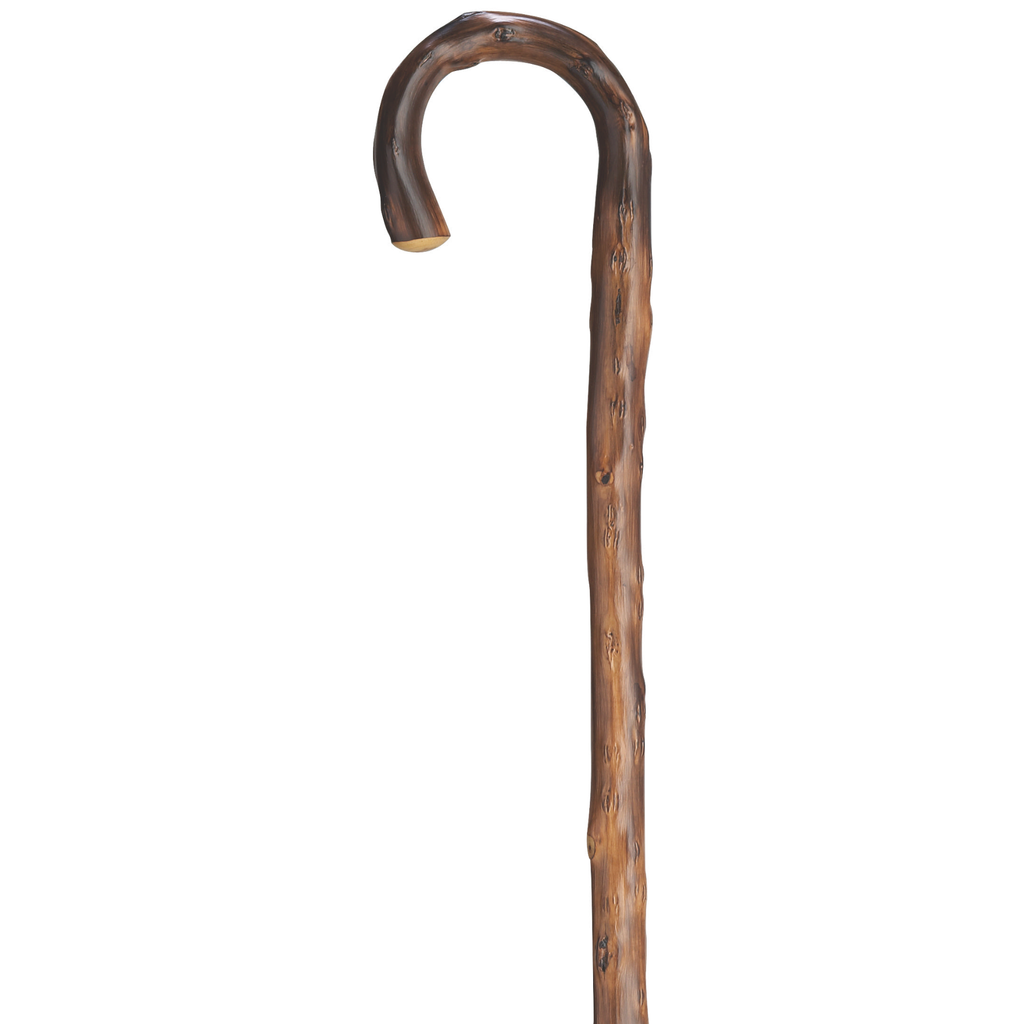 Men's German Chestnut Cane, Crook Handle, 36, Spike Ferrule