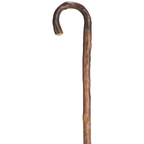 Men's German Chestnut Cane, Crook Handle, 36, Spike Ferrule