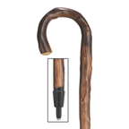 Men's German Chestnut Cane, Crook Handle, 36, Spike Ferrule