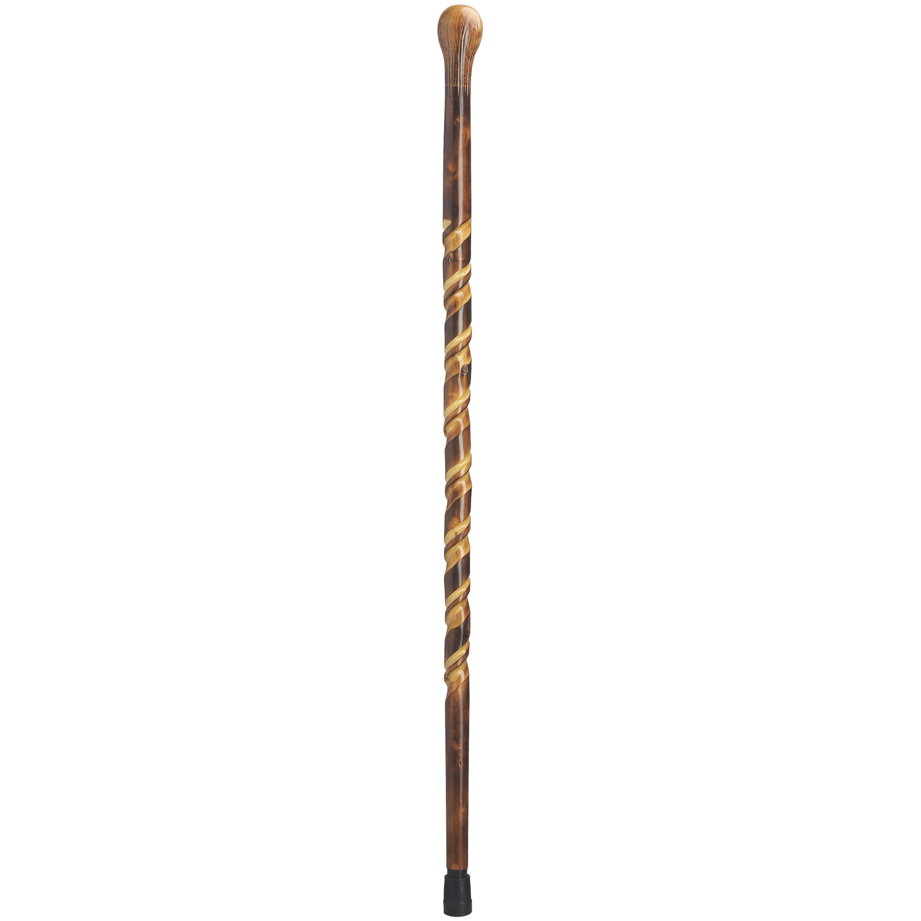 Hand-Carved German Spiral Cane, 36 Artistic Wooden Walking Stick