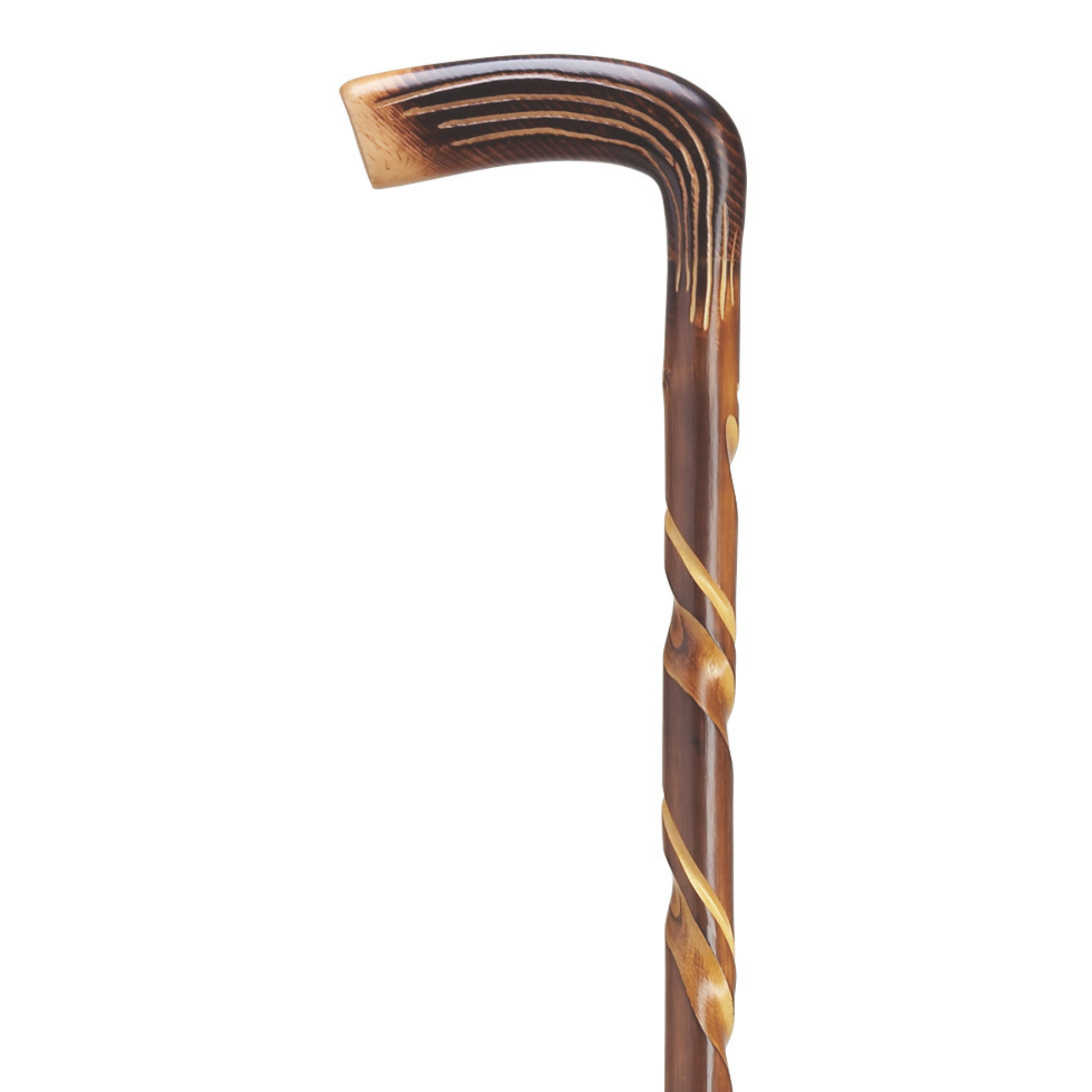 Hand Carced Spiral "L" Shape Handle