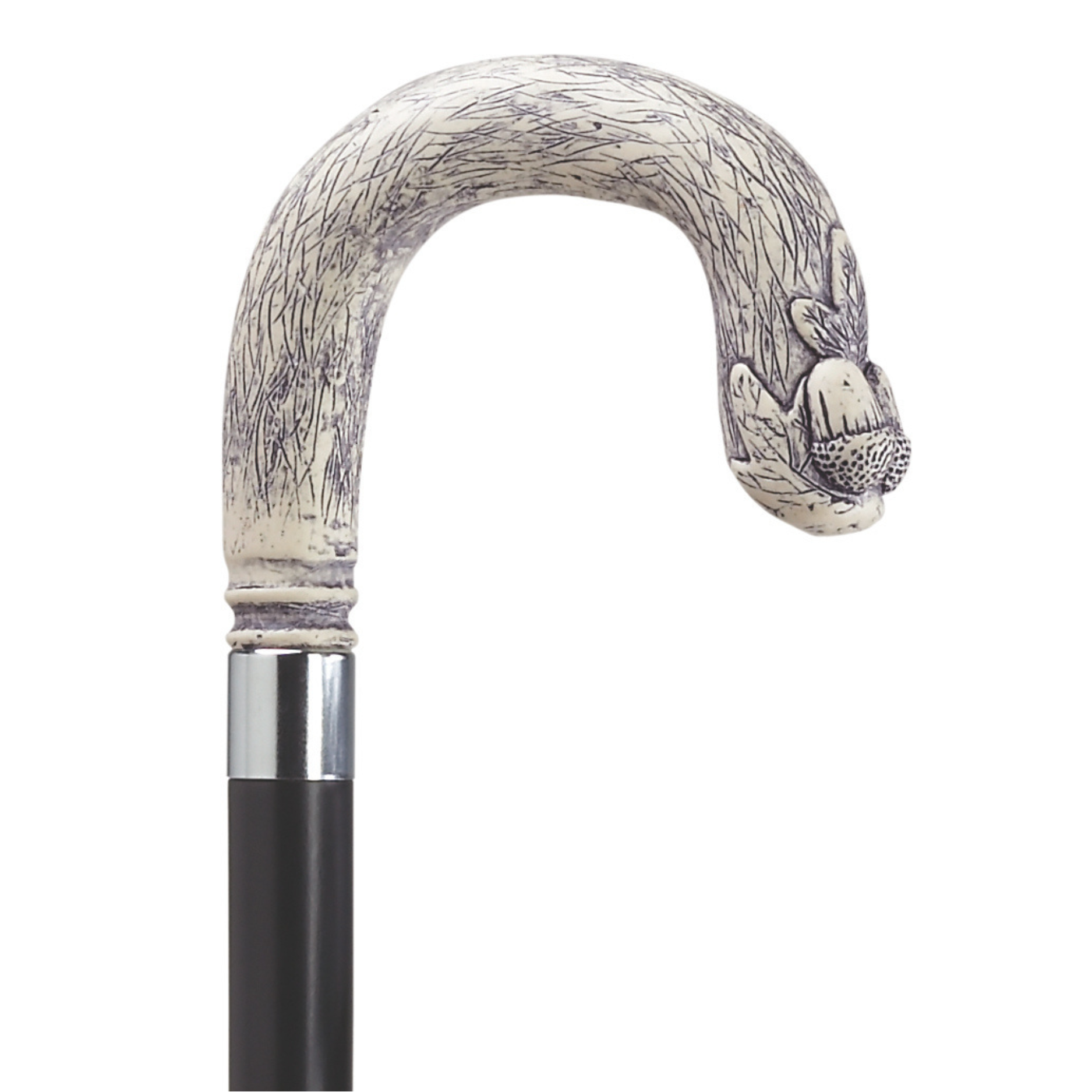 Scrimshaw Acorn Crook Walking Cane