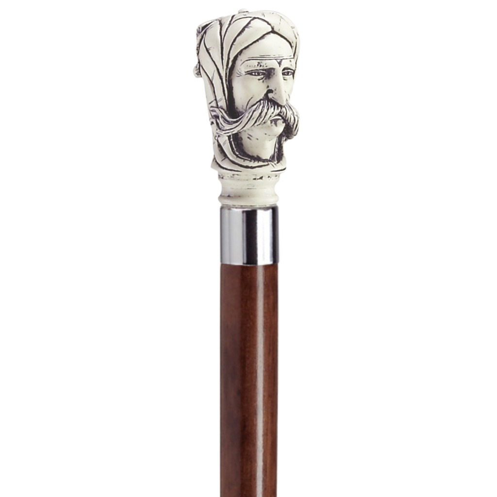 Scrimshaw Afghan Man Cane