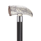 Scrimshaw Whale Tooth Walking Cane
