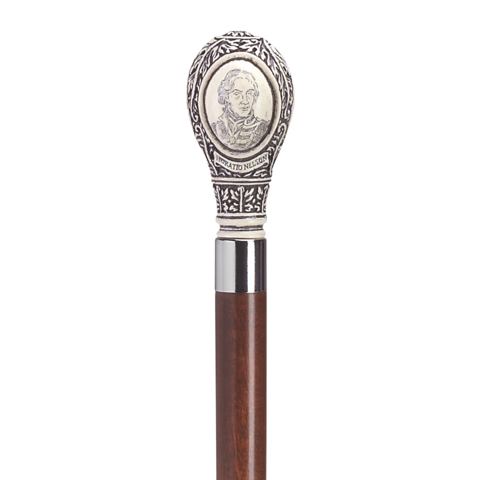 Scrimshaw Walking Stick with Lord Nelson Handle