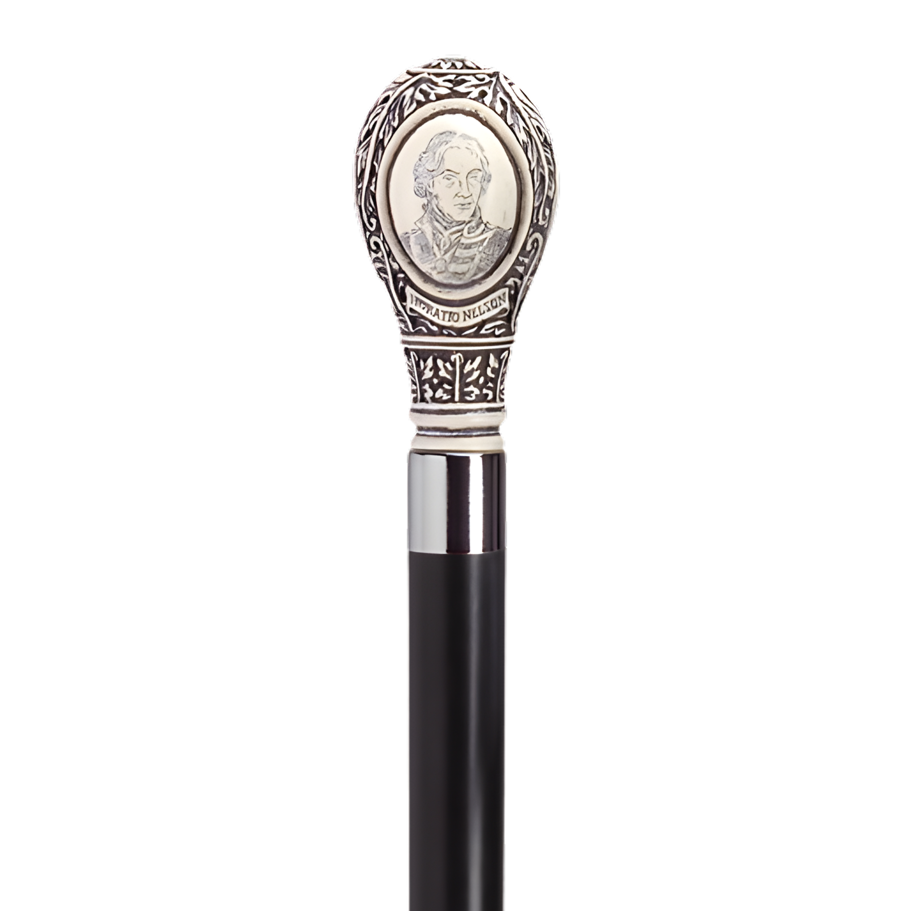 Scrimshaw Walking Stick with Lord Nelson Handle