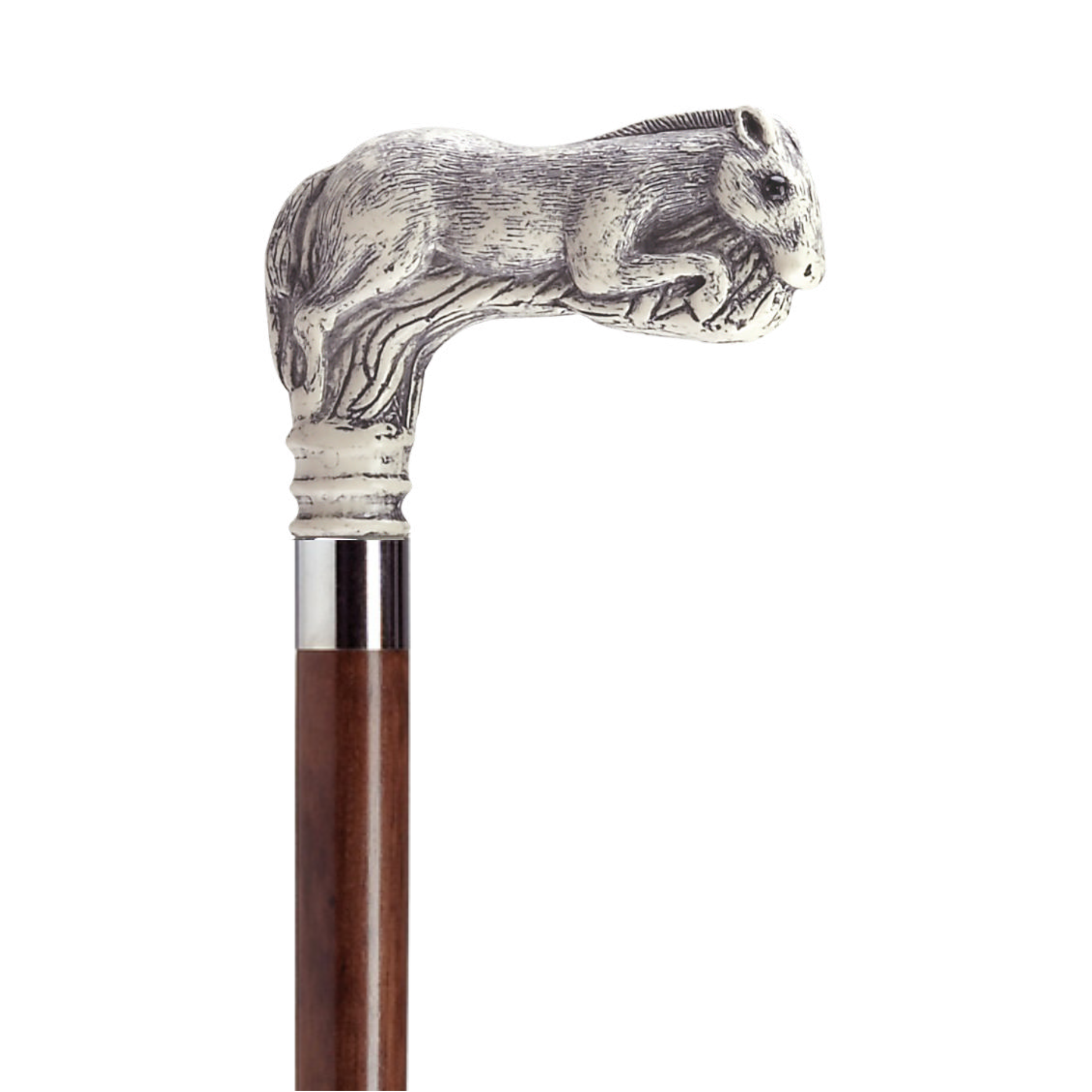 Scrimshaw Running Horse Walking Cane