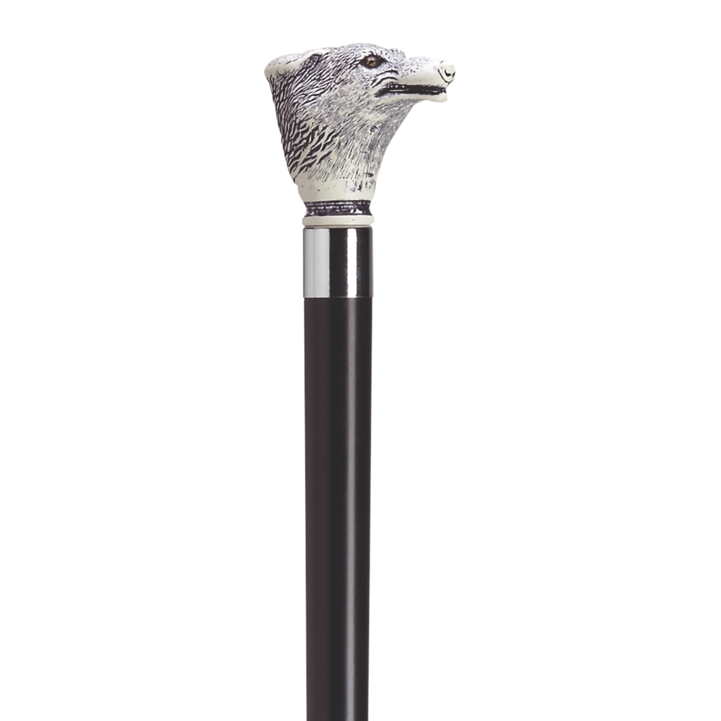 Scrimshaw Fox Head Walking Stick
