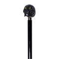Eerie Yellow-Eyed Skull Walking Cane, 36” Black Maple Shaft