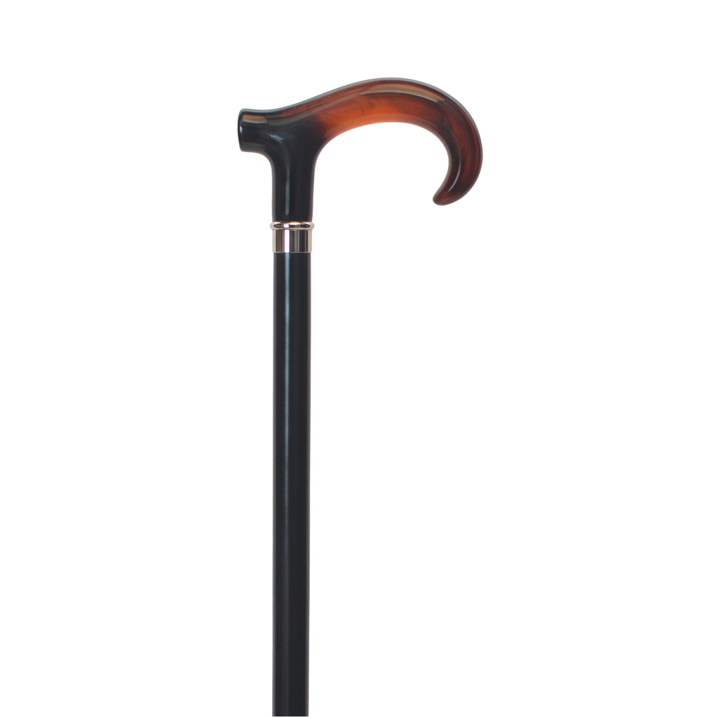 Stylish Italian Derby Cane: Impact-Resistant Handle & Hardwood Shaft