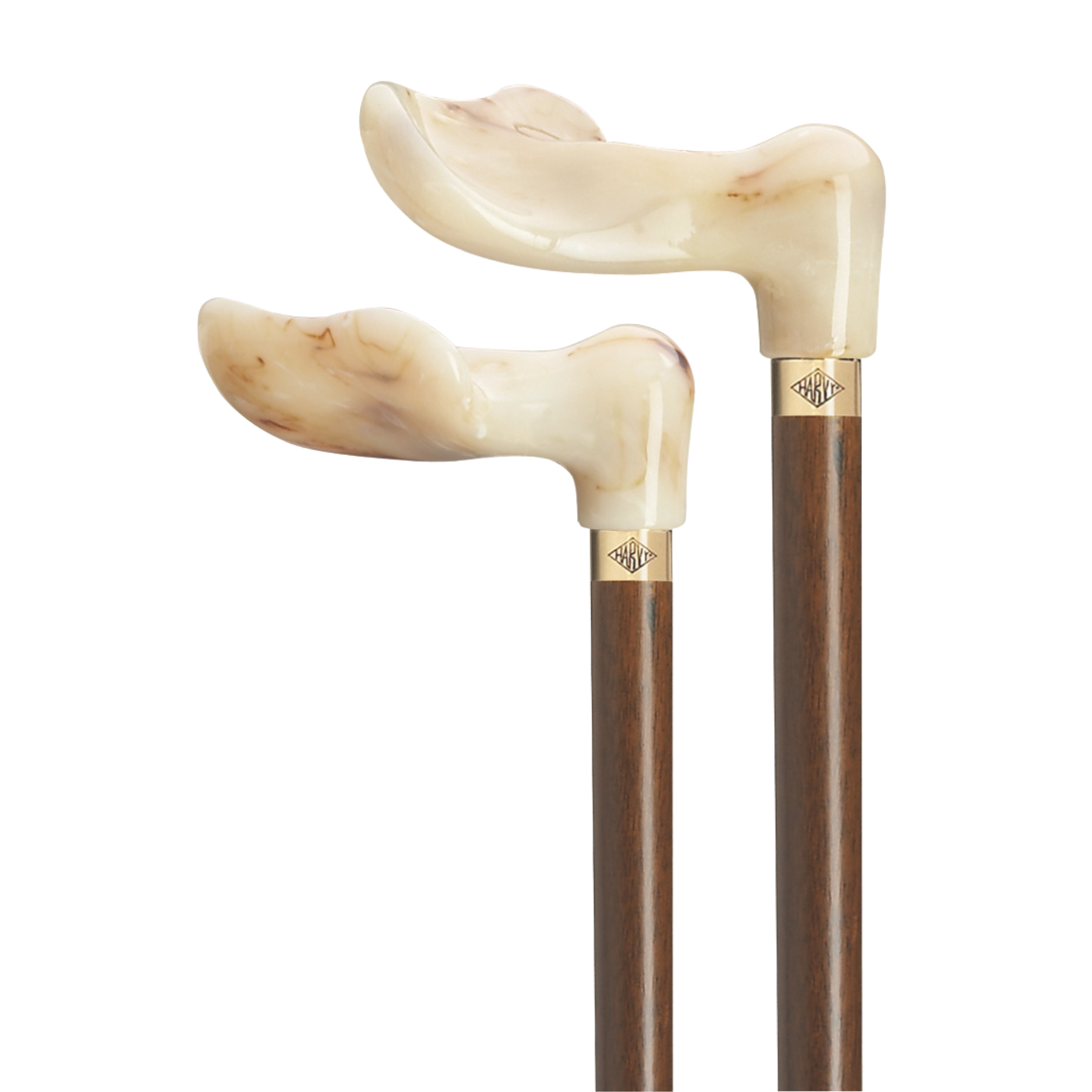 Harvy Marbleized Palm Grip Cane - Walnut, Solid Support, 36 Inch