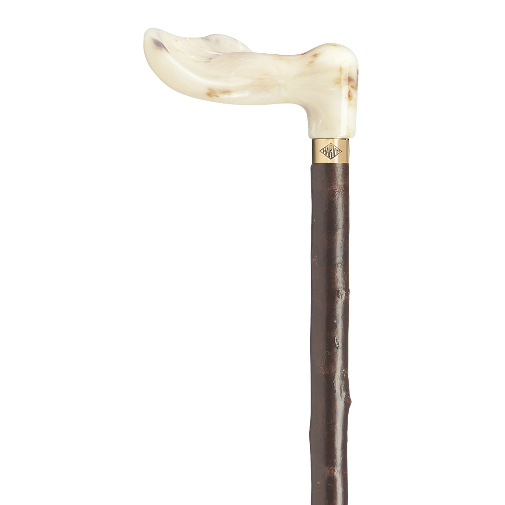 Marbleized Palm Grip Walking Cane - Blackthorn Shaft
