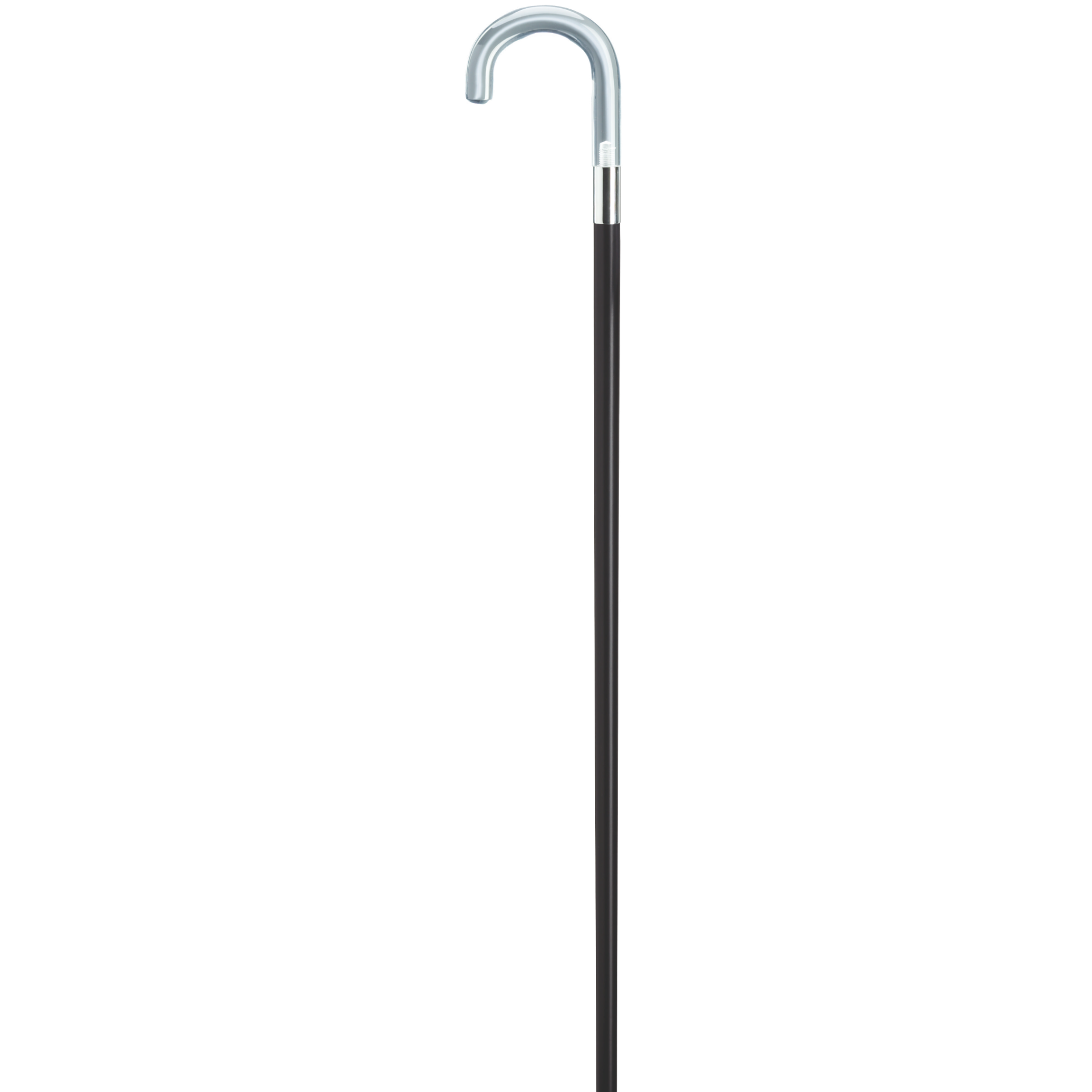 Clear Acrylic Handle Silver-Band Men's Walking Cane, 36 Black Hardwood