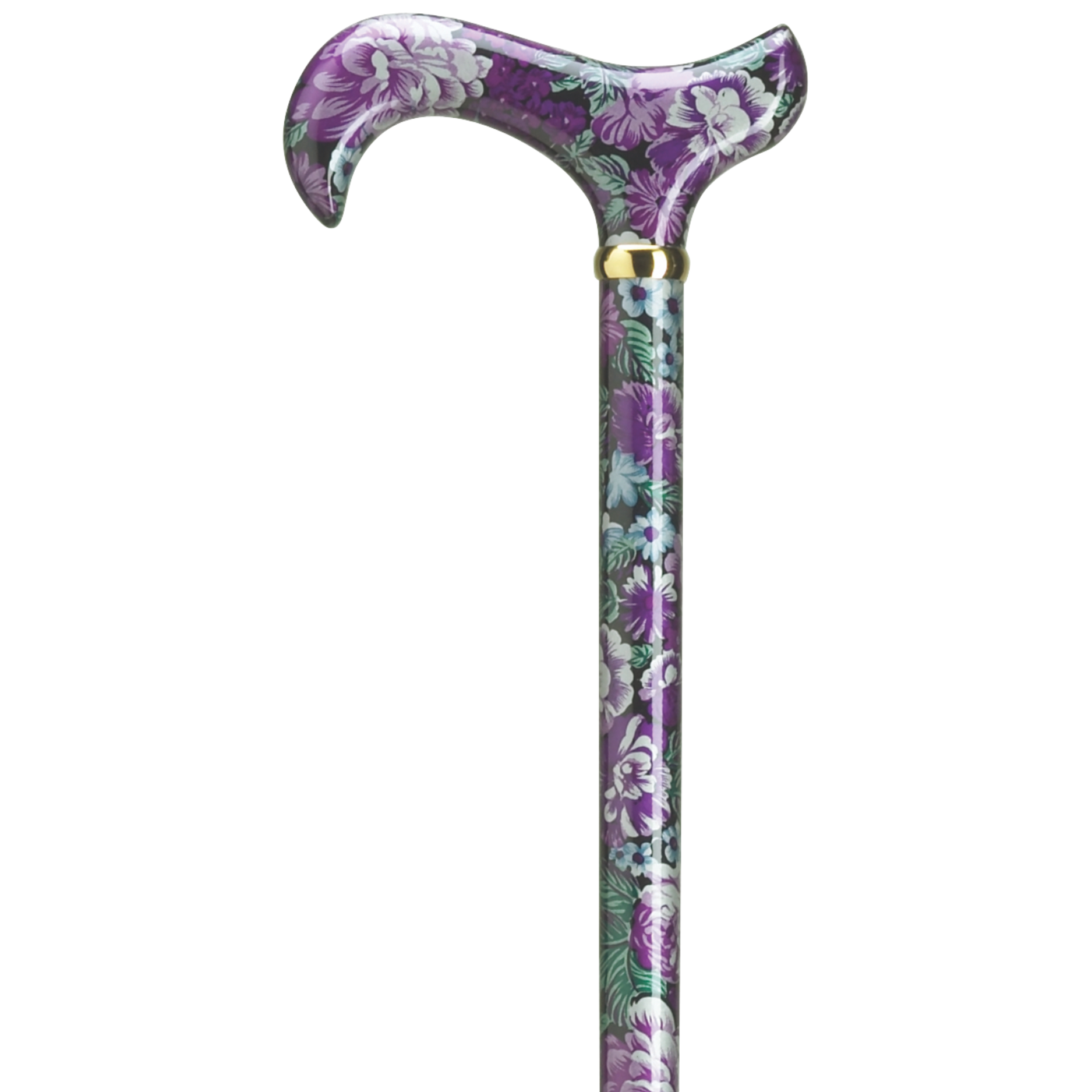 Purple Pansie Floral Derby Cane