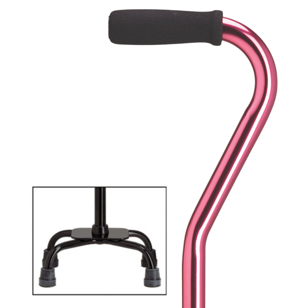 Premium Compact Quad Cane with Offset Handle, 250 lbs Support, Adjustable