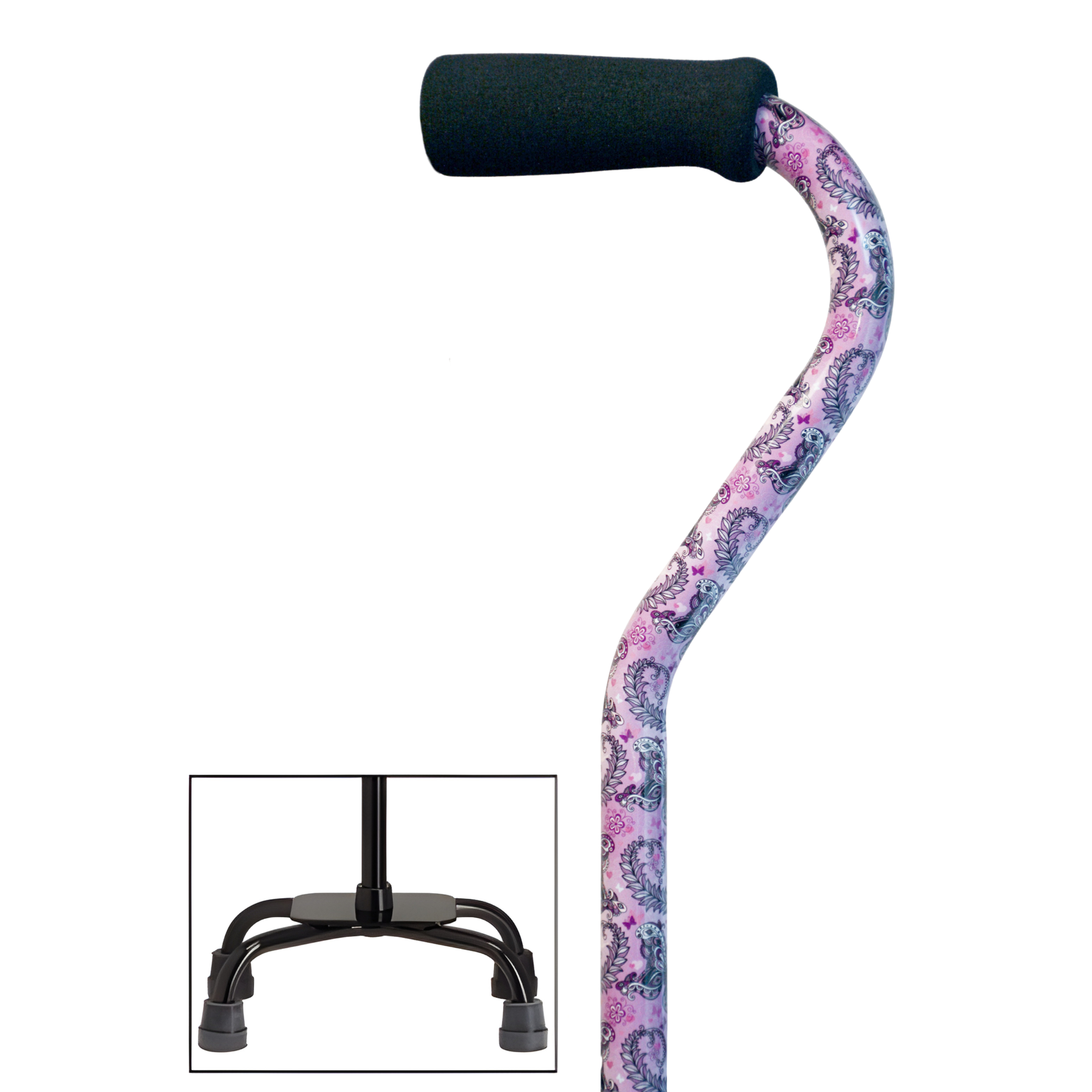 Sturdy Balance Quad Cane with Adjustable Height & Secure Grip