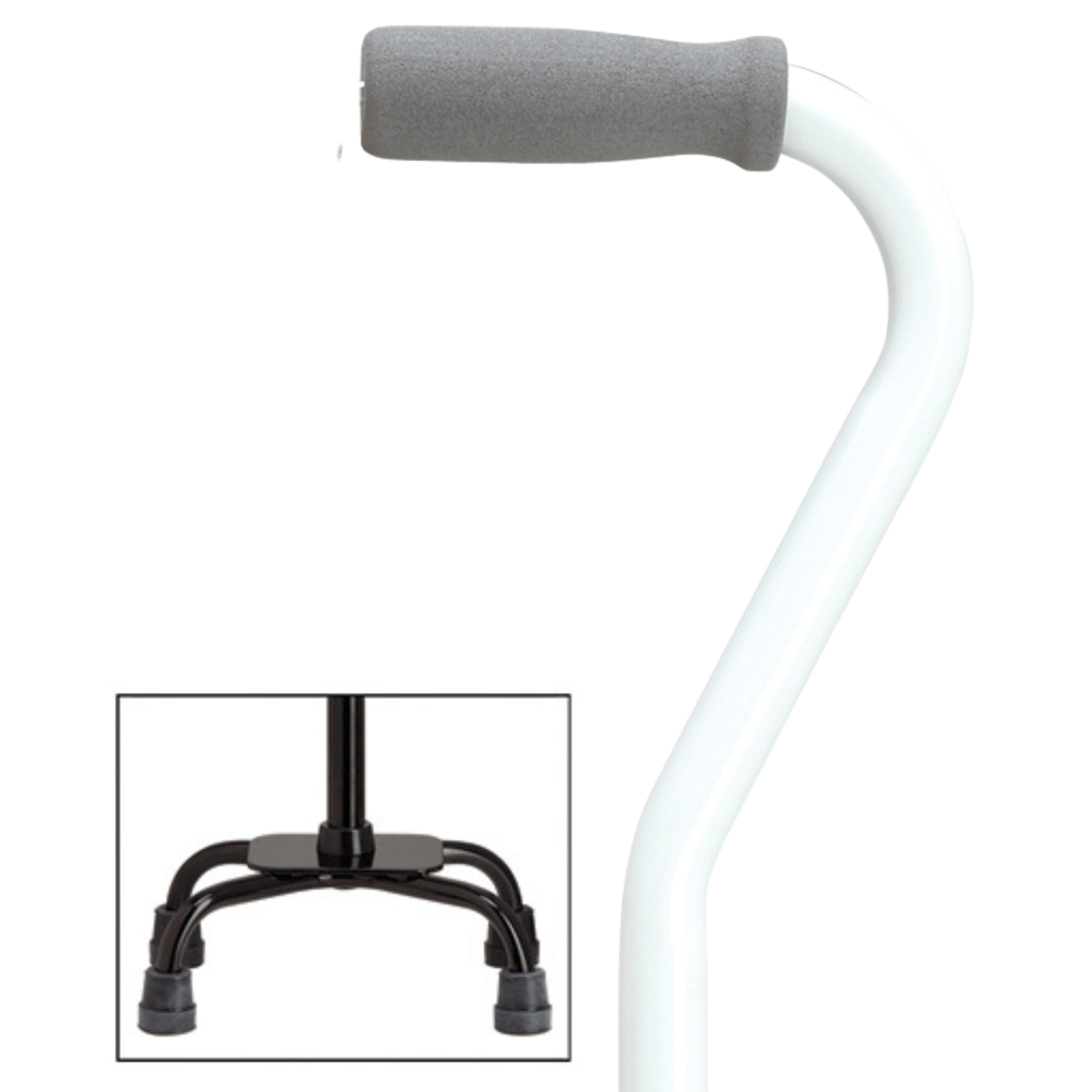 Premium Compact Quad Cane with Offset Handle, 250 lbs Support, Adjustable