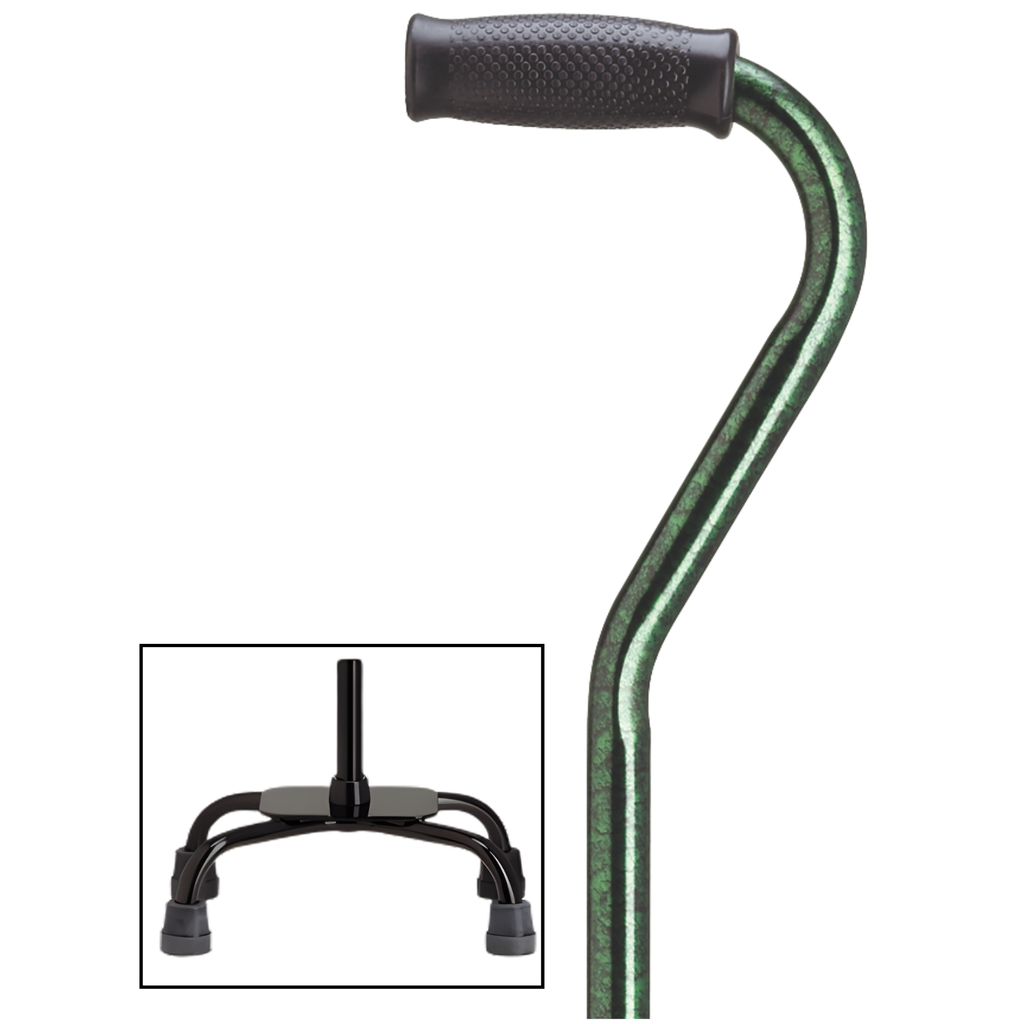 Adjustable Quad Cane with Offset Handle