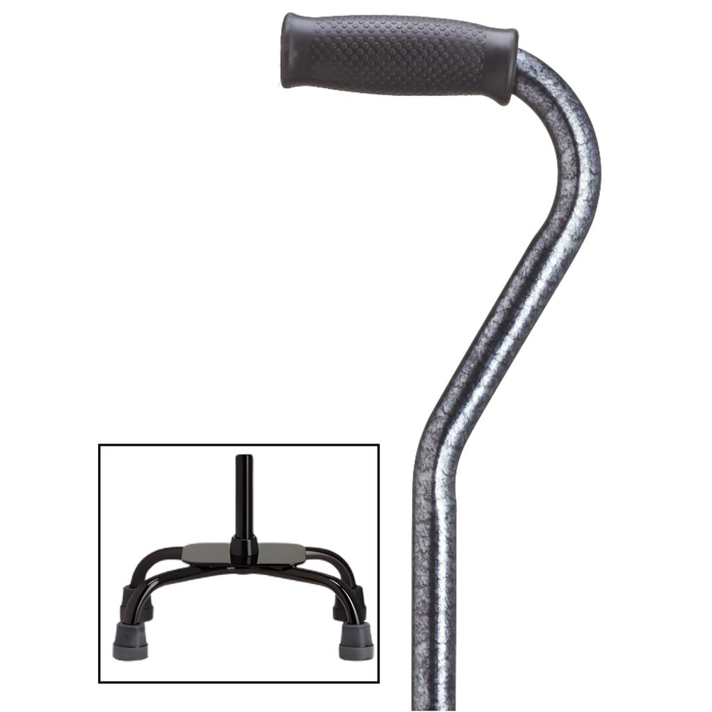 Adjustable Quad Cane with Offset Handle